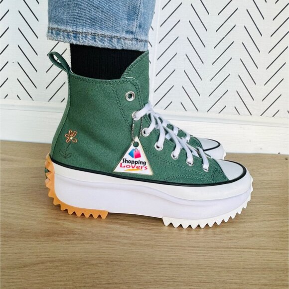 ⭐Converse Run Star Hike Hi Platform 8 Womens Shoes Floral Green Sneakers A11562C - Picture 3 of 13